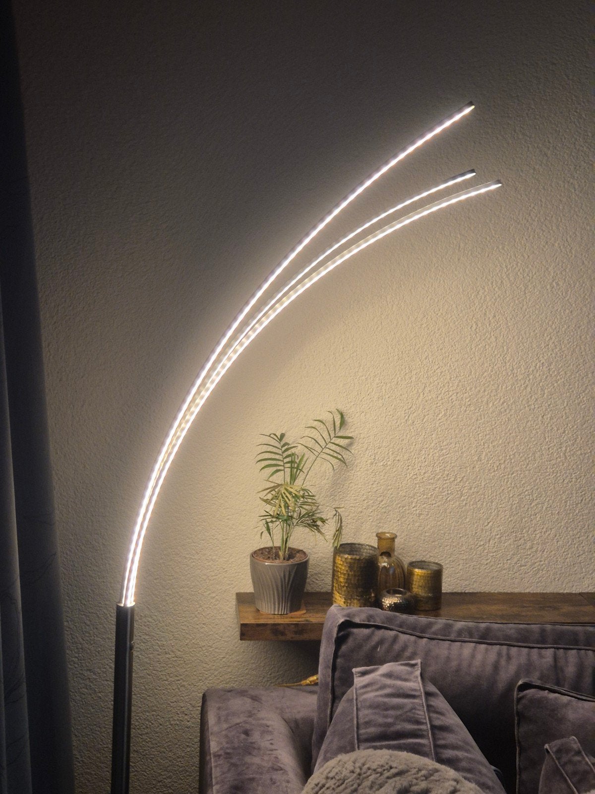 IKEA UTTORP LED vloerlamp met 3 dimbare LED-strips, Ophalen, Zo goed als nieuw, Metaal, Modern