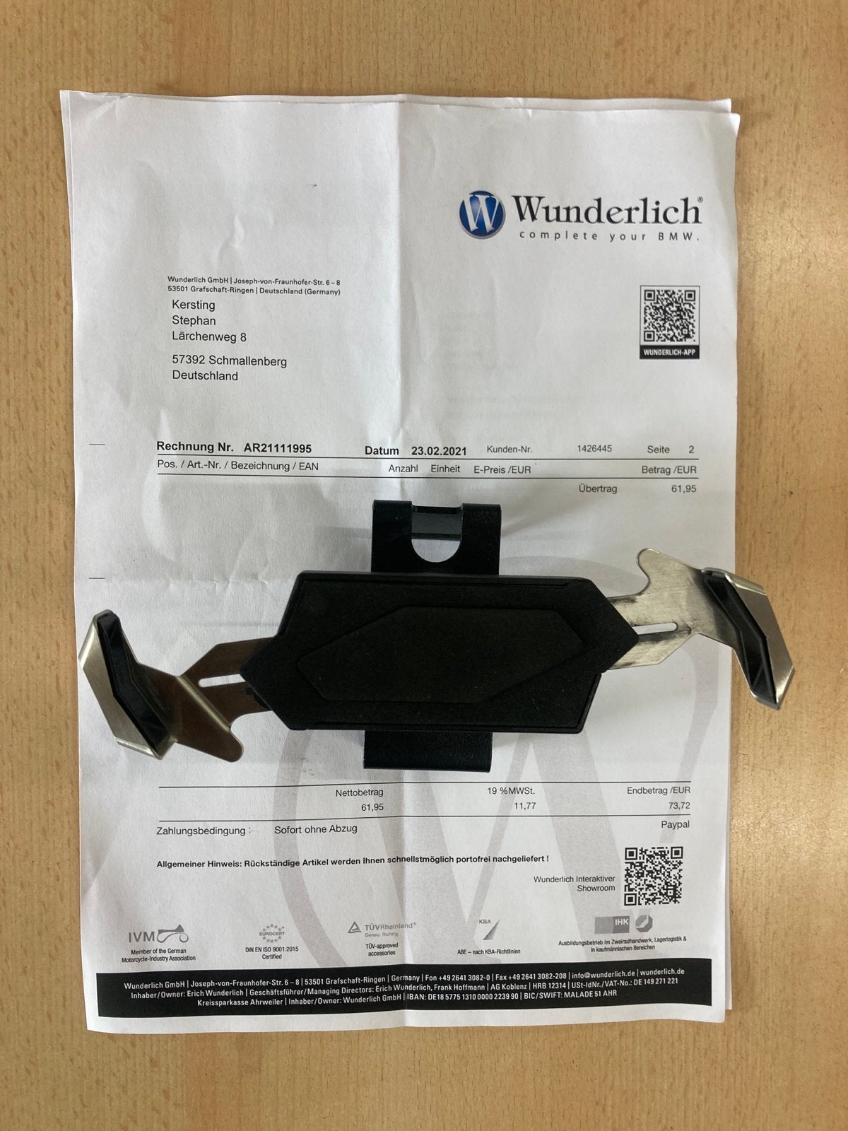 Wunderlich Multiclamp smartphonehouder met adapter, Motoren, Accessoires | Overige, Ophalen of Verzenden, Nieuw