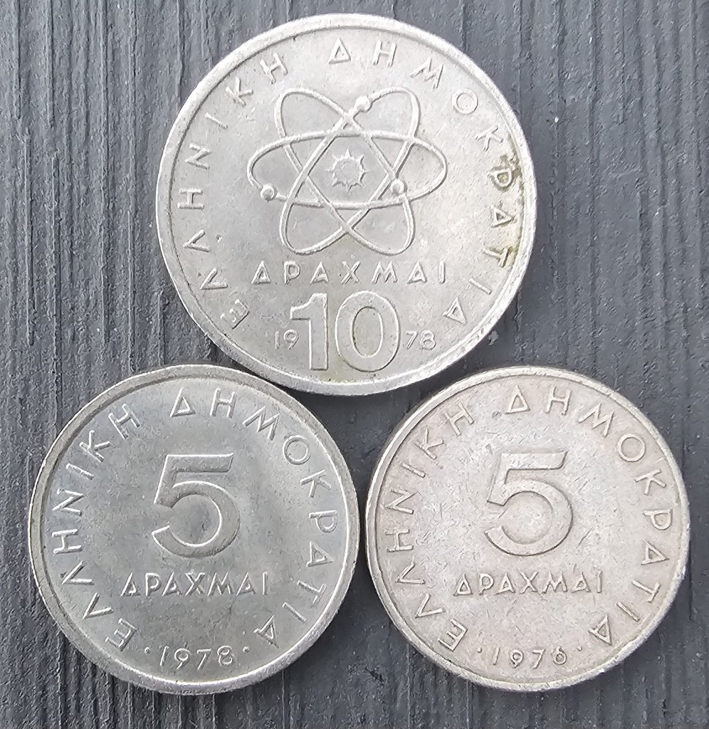 3 Griekse Drachme munten, Ophalen of Verzenden, Overige landen, Setje