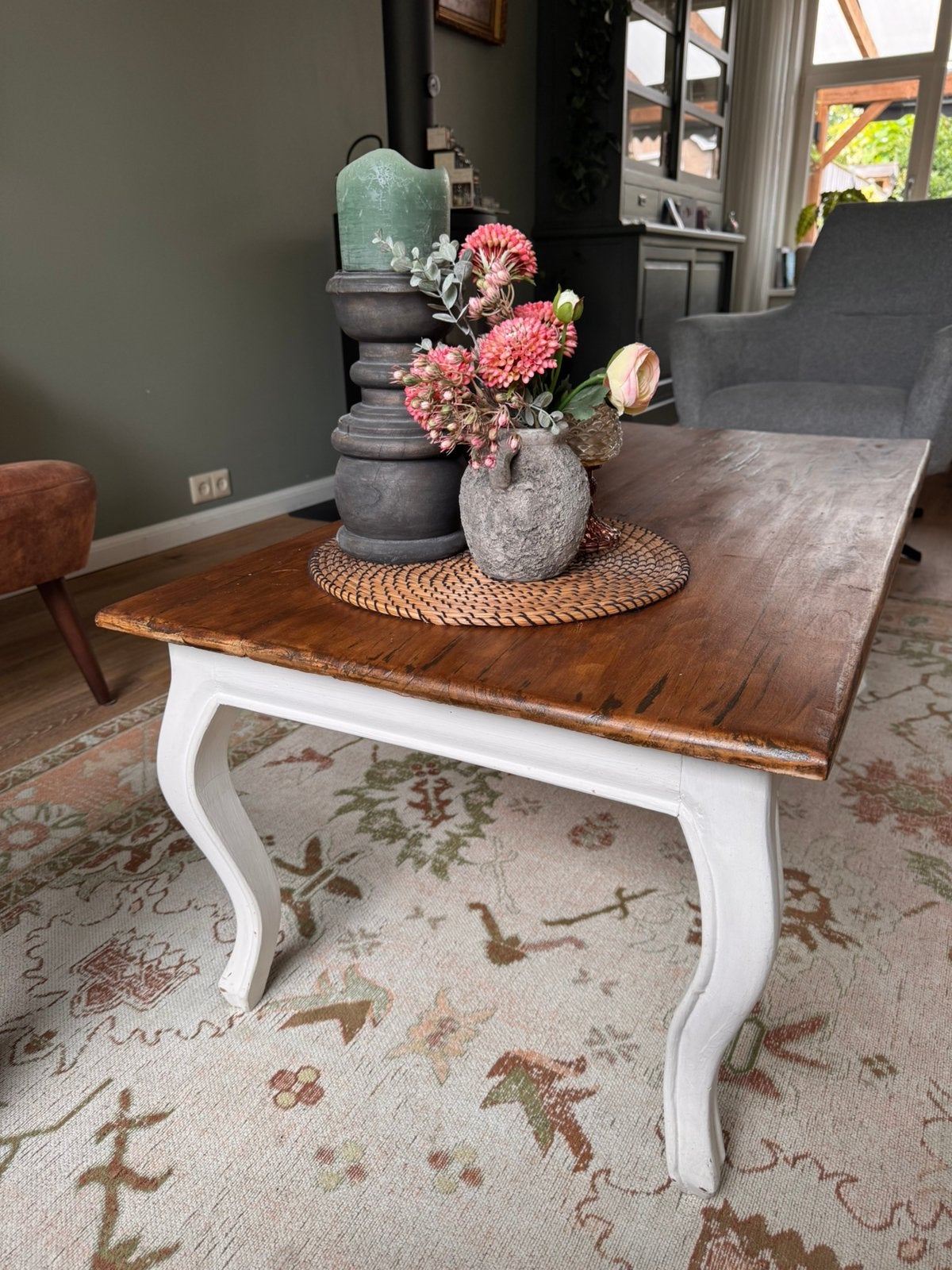 Queen Ann Stijl Salontafel, Huis en Inrichting, Tafels | Salontafels, Ophalen, Gebruikt, 100 tot 150 cm, 50 tot 100 cm