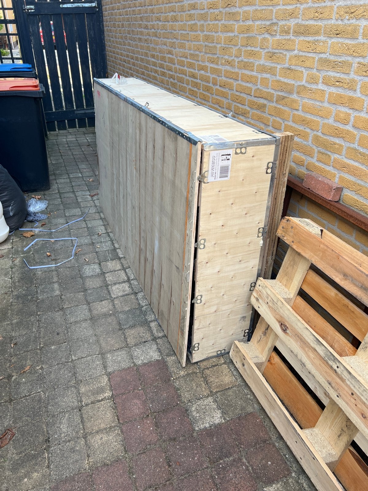 Stevige houten krat voor transport of opslag, Ophalen, 100 cm of meer, Zo goed als nieuw, 50 cm of meer