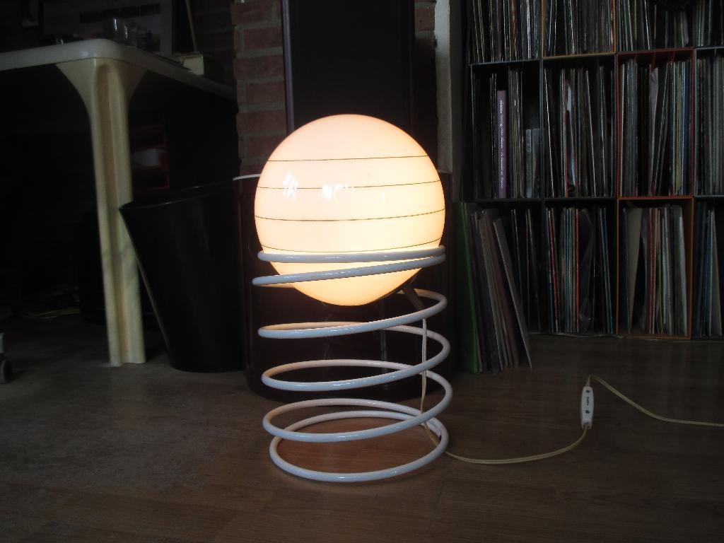 Spiraal bollamp jaren 70 space age design retro 25 cm x 50 h, Gebruikt, ?, Glas, Minder dan 100 cm