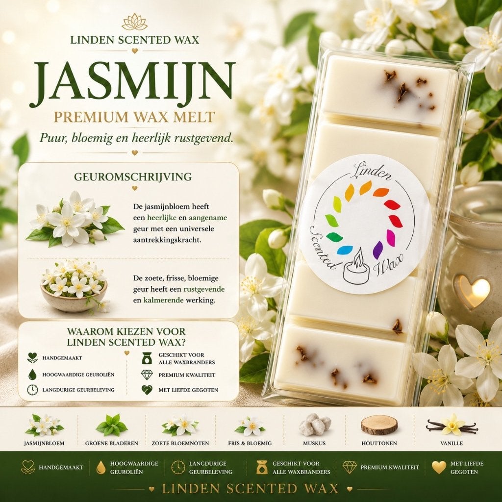 Waxmelts JASMIJN bloem geur waxmelt snapbar handgemaakt, Ophalen of Verzenden, Nieuw, Was, Kaars