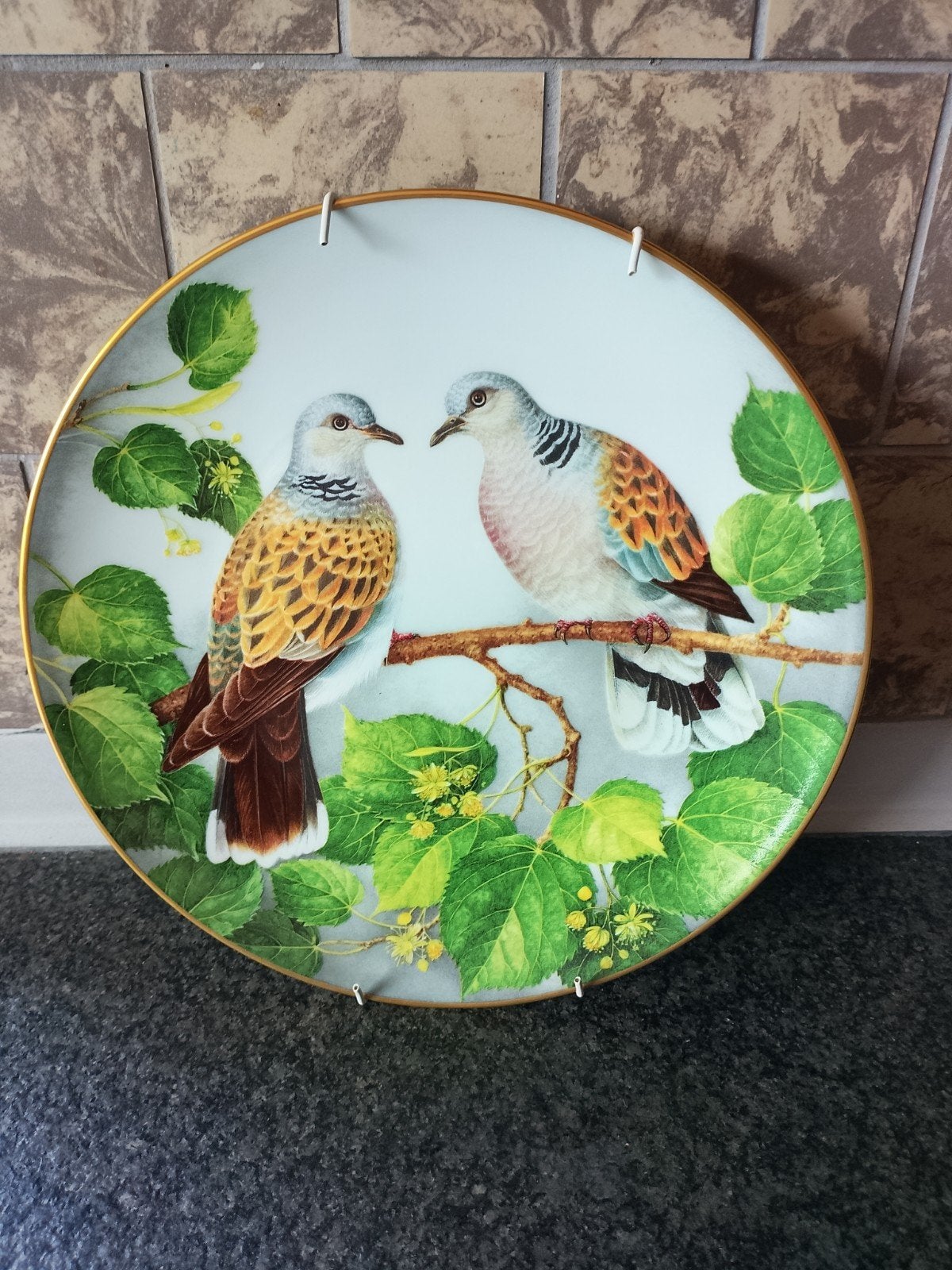 Sierbord Franklin porcelain turtl dove, Ophalen of Verzenden