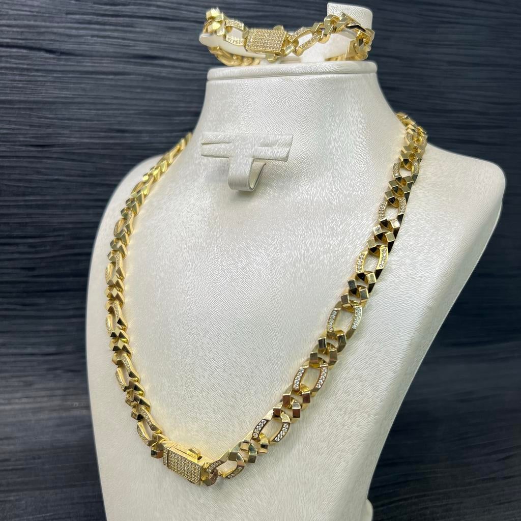 14 karaat gouden ketting collier armband prachtig schakel, Ophalen of Verzenden, Nieuw, Goud