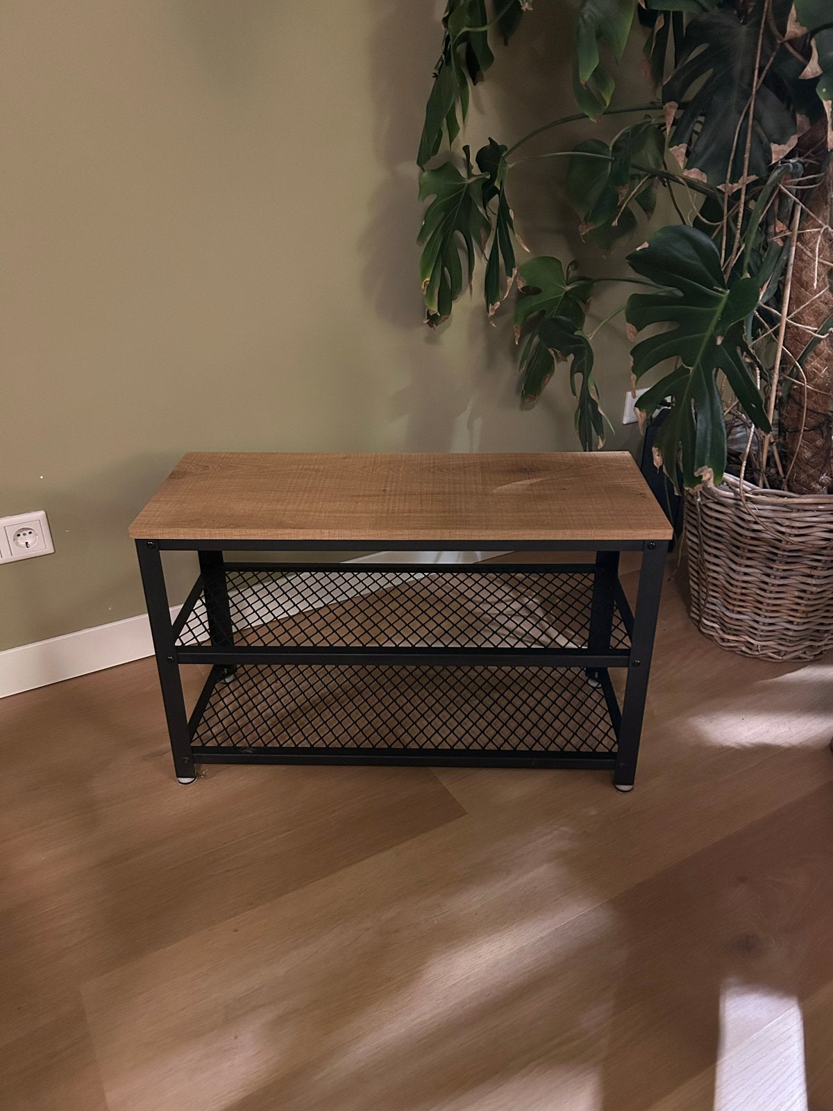 Schoenenrek Vintage Hout Metaal Industrieel 73x30x45cm, Ophalen, Zo goed als nieuw