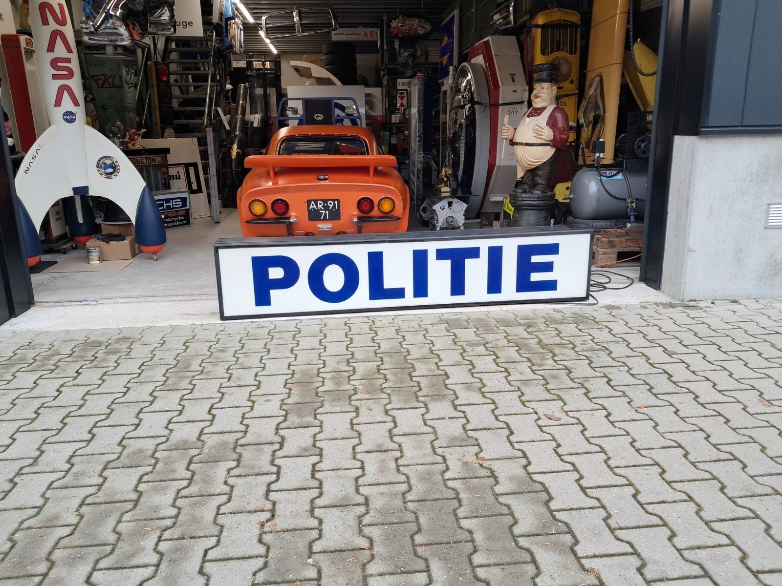 Oude grote Politie lichtbak 250cm/50cm werkend Landgraaf., Verzamelen, Ophalen, Eu, Gebruikt, Eu