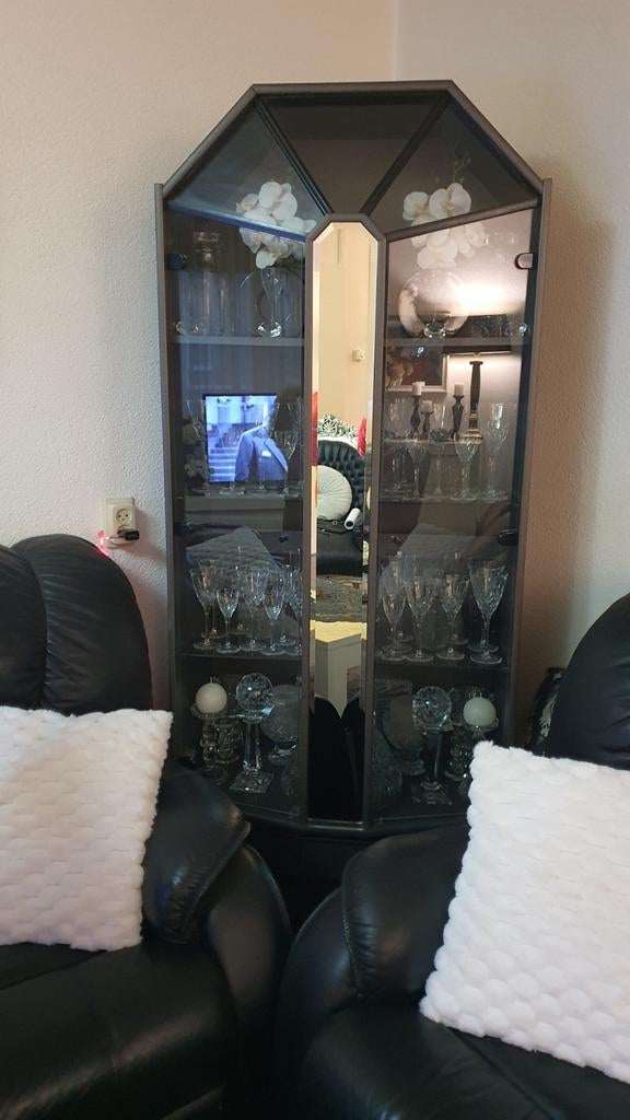 Vitrinekast met 3 lades - Glazen displaykast, Huis en Inrichting, Kasten | Vitrinekasten, Ophalen, Gebruikt, Met deur(en), 50 tot 100 cm