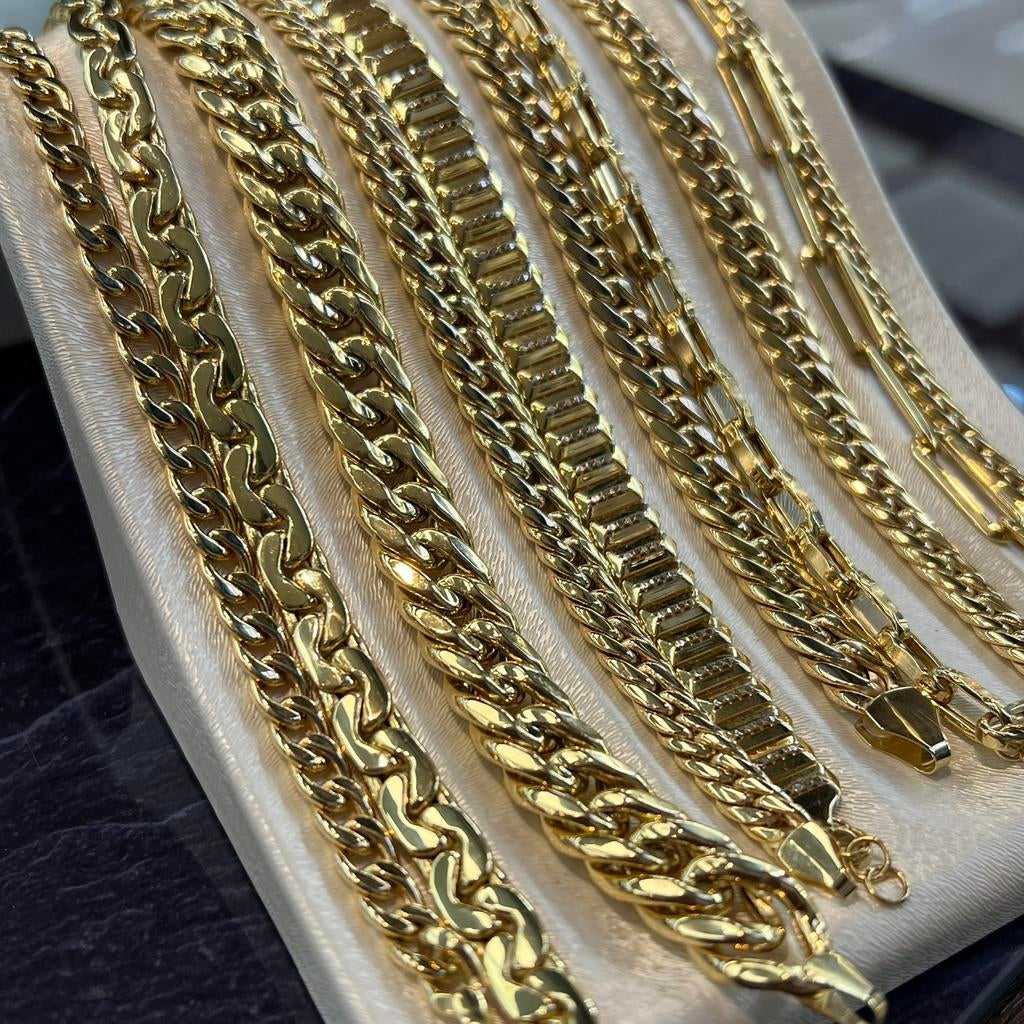 18 karaat gouden armbanden gourmet schakels, Ophalen of Verzenden, Zo goed als nieuw, Goud