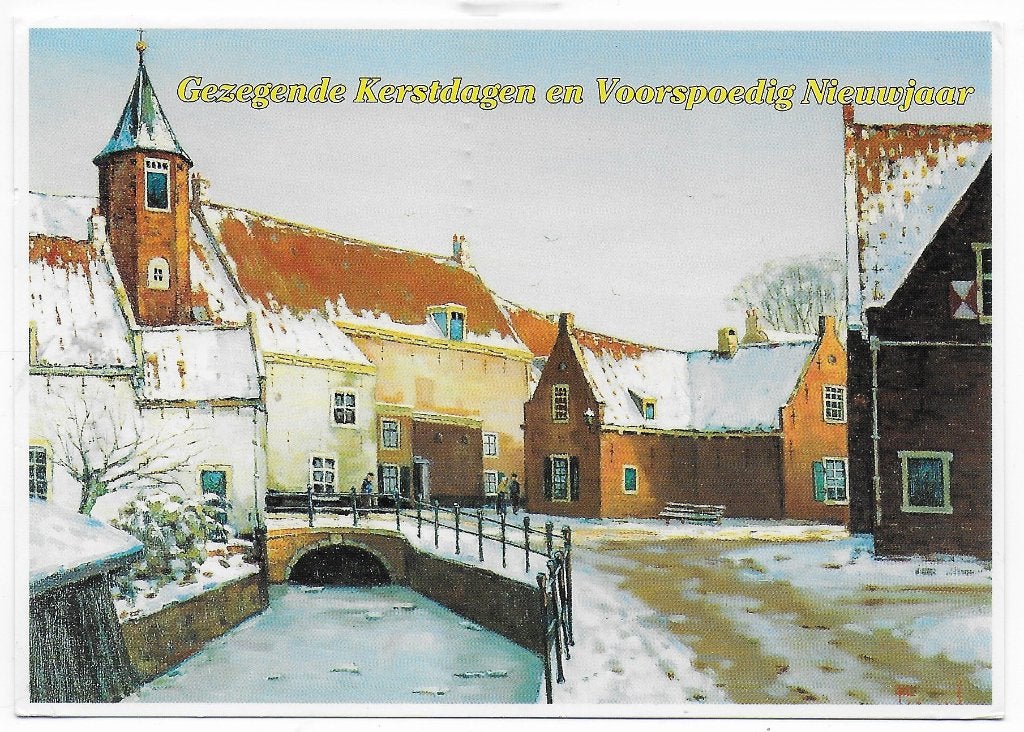Amersfoort Gezegende kerstdagen Gelopen Ansichtkaart B7985, Ophalen of Verzenden, 1980 tot heden, Gelopen, Utrecht