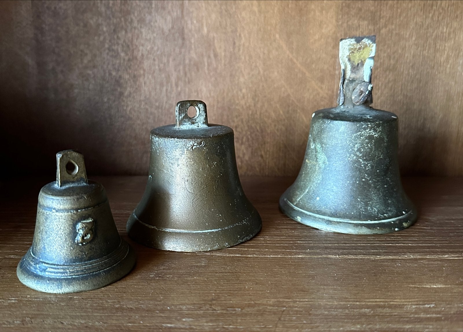 Set van 3 Antieke Bronzen Klokken - Decoratief, Antiek en Kunst, Ophalen of Verzenden