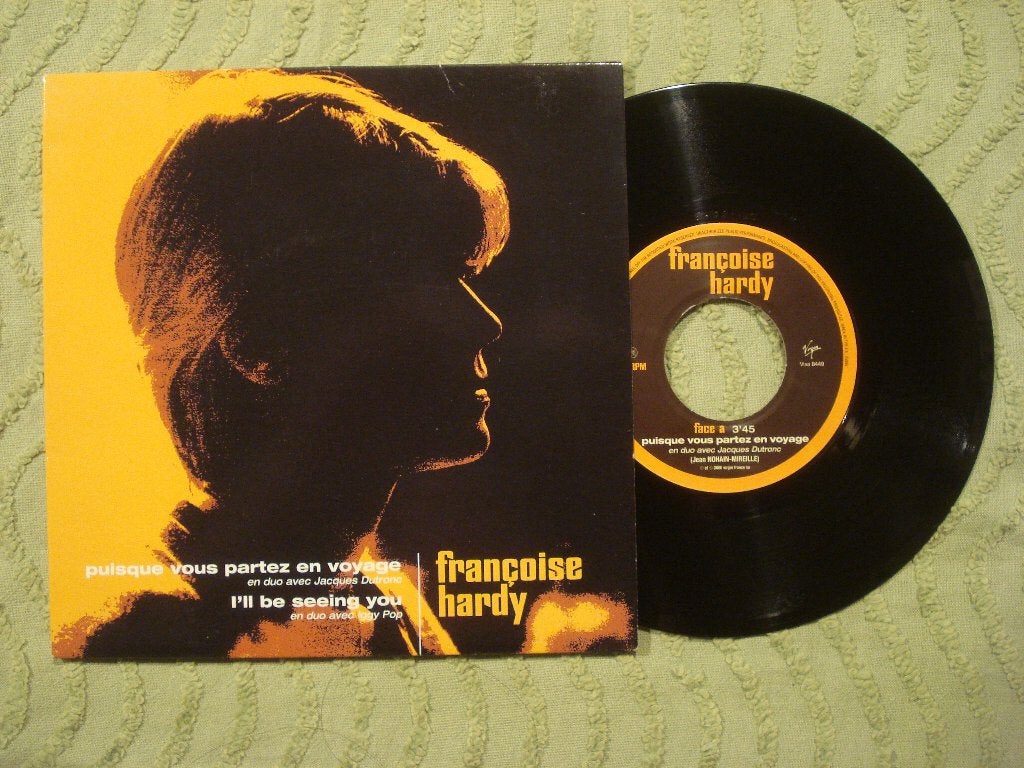 Françoise Hardy 7" Single: ‘Puisque vous partez en voyage’, Cd's en Dvd's, Ophalen of Verzenden, Zo goed als nieuw, 7 inch, Pop