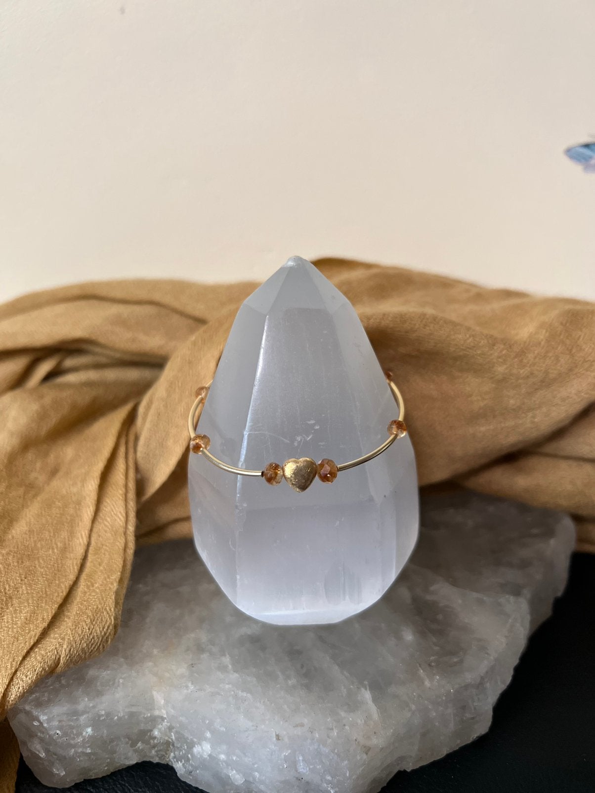 Citrien Madeira zilver geluk vreugde welvaart uniek magie, Met bedels of kralen, Geel, Magnolia11, Nieuw