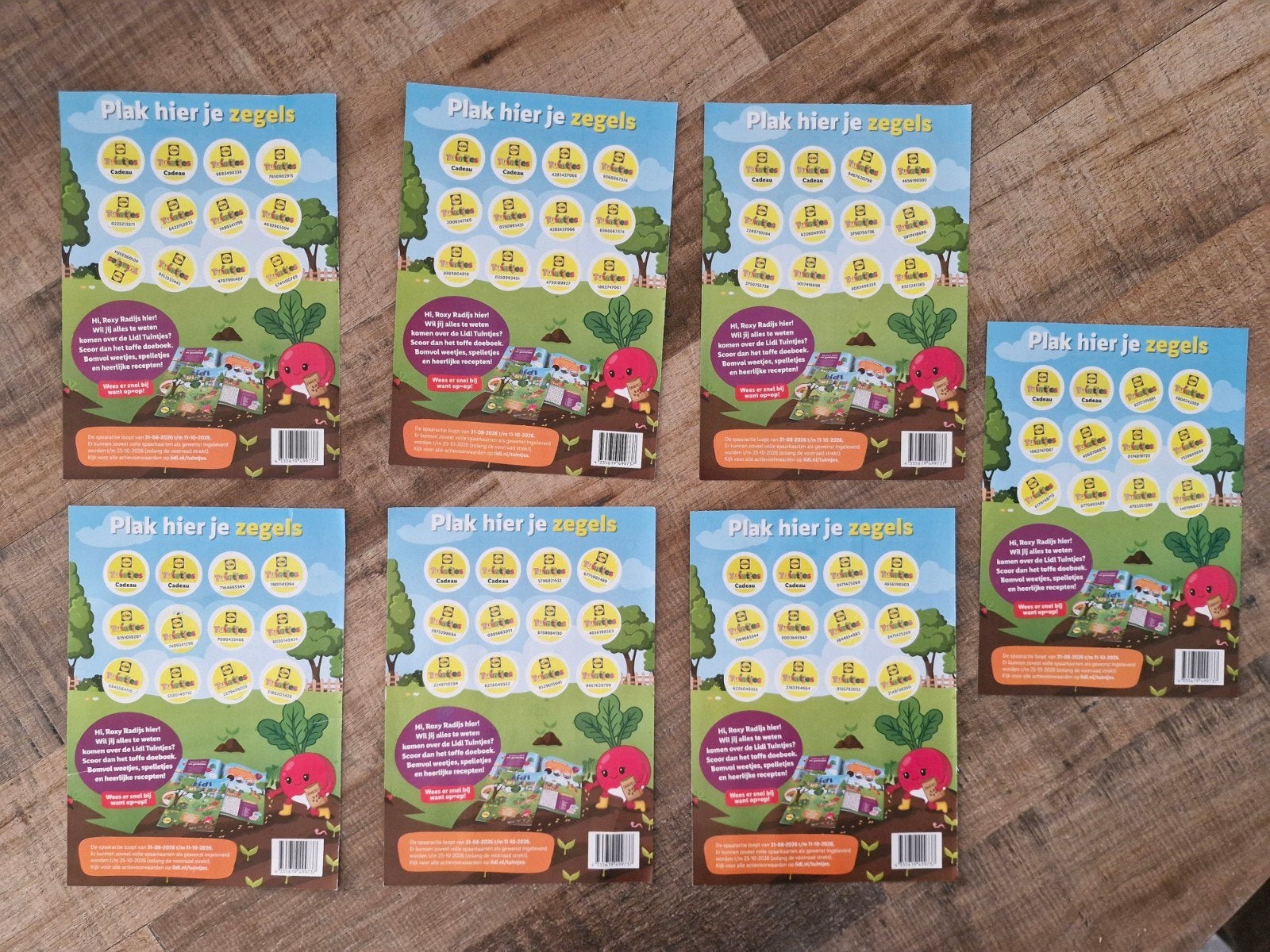 7 volle Lidl moestuintje spaarkaarten, Verzamelen, Lidl, Ophalen of Verzenden