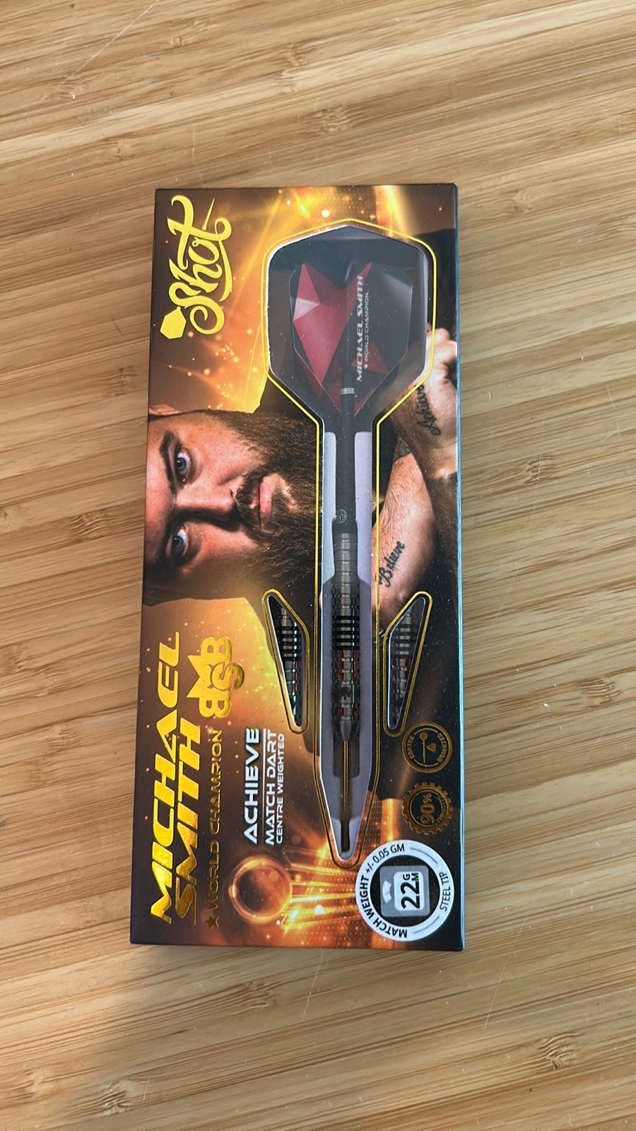 Shot Michael Smith Achieve 22 gram dartset, Sport en Fitness, Darts, Ophalen of Verzenden, Zo goed als nieuw, Pijlen