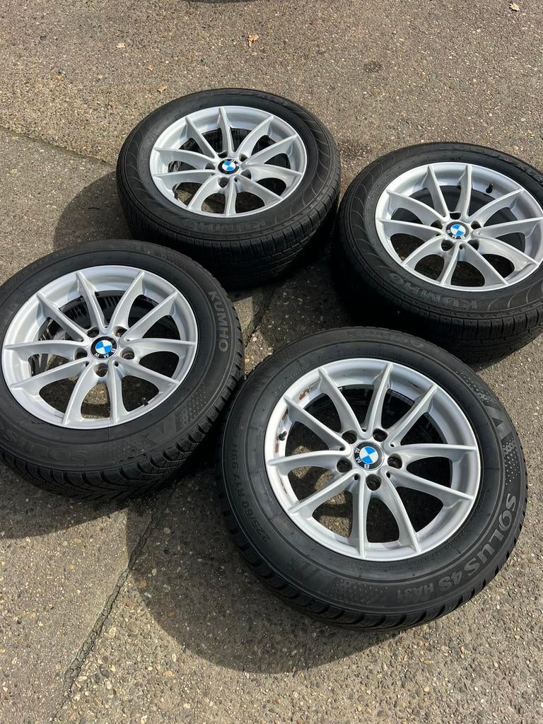 BMW Velgen + Banden  225/60/17 17"  17 INCH, Auto-onderdelen, Banden en Velgen, Ophalen, Gebruikt, 17 inch, All Season