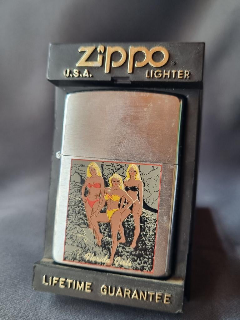 Zippo Florida Girls 1993, Verzenden, Zo goed als nieuw, Aansteker