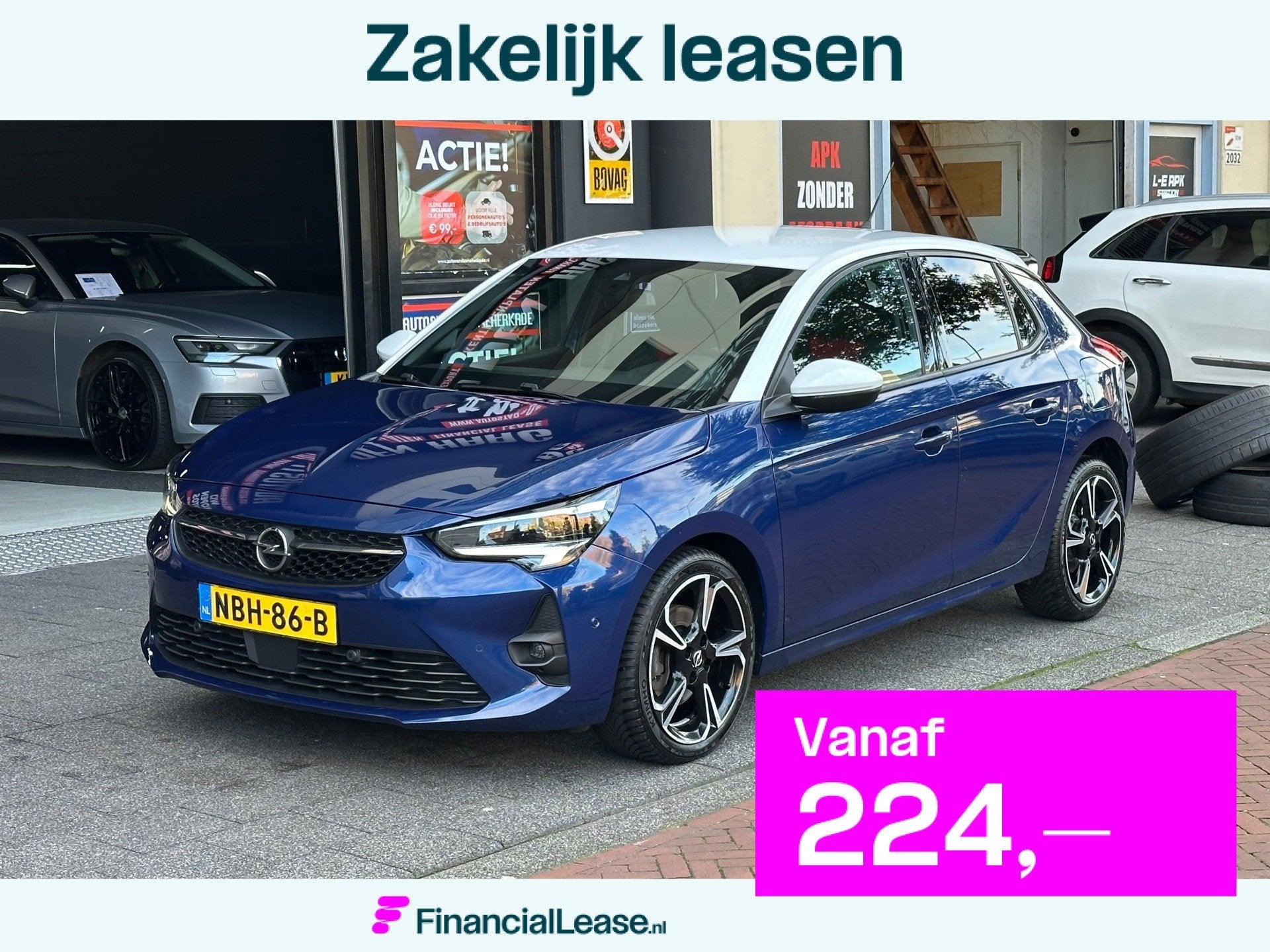 Opel Corsa 1.2 GS Line Automaat Leer Navi Camera Carplay, Gebruikt, Euro 6, 1133 kg, Blauw