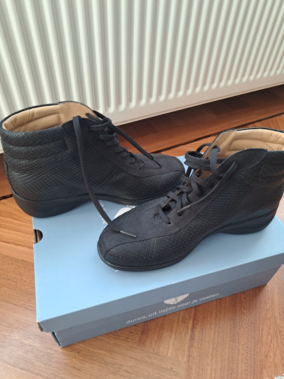 Nieuwe Durea zwarte leren enkel laarsjes boots  38, Durea, Zwart, Lage of Enkellaarzen, Nieuw