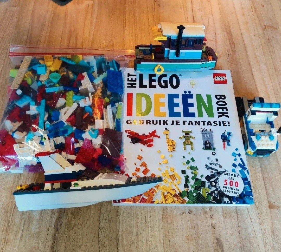 Lego ideeën boek en 1170 gram losse Lego onderdelen, Ophalen of Verzenden, Gebruikt, Lego