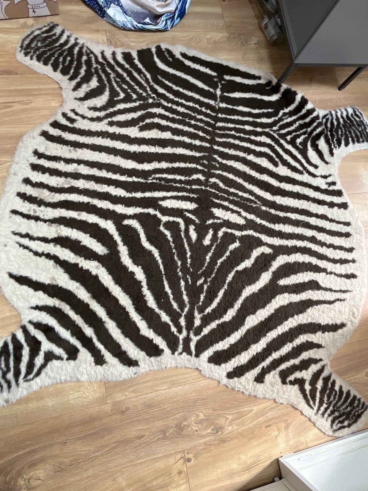 Zebraprint Vloerkleed - Zwart/Wit, Ophalen, 100 tot 150 cm, Zwart, Zo goed als nieuw