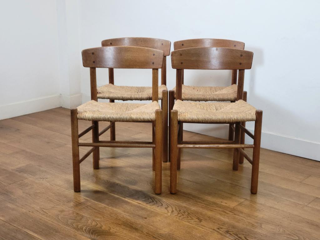 Vintage J39 stoelen van Børge Mogensen voor FDB, 1965, Ophalen, Gebruikt, Bruin, Deens design, Vintage design, Mid Century