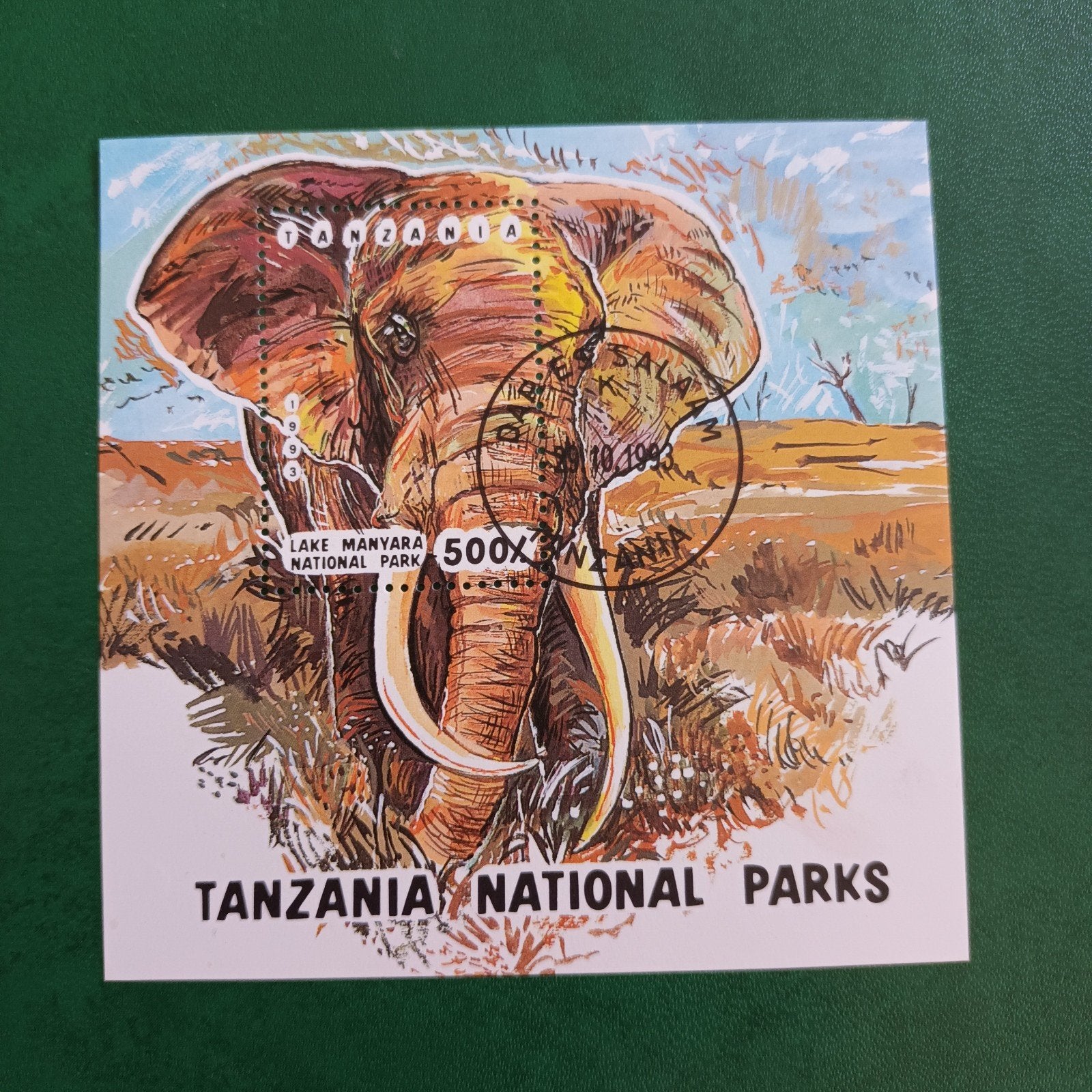 Tanzania 1993 block national park ,elephant, Verzenden, Tanzania, Gestempeld