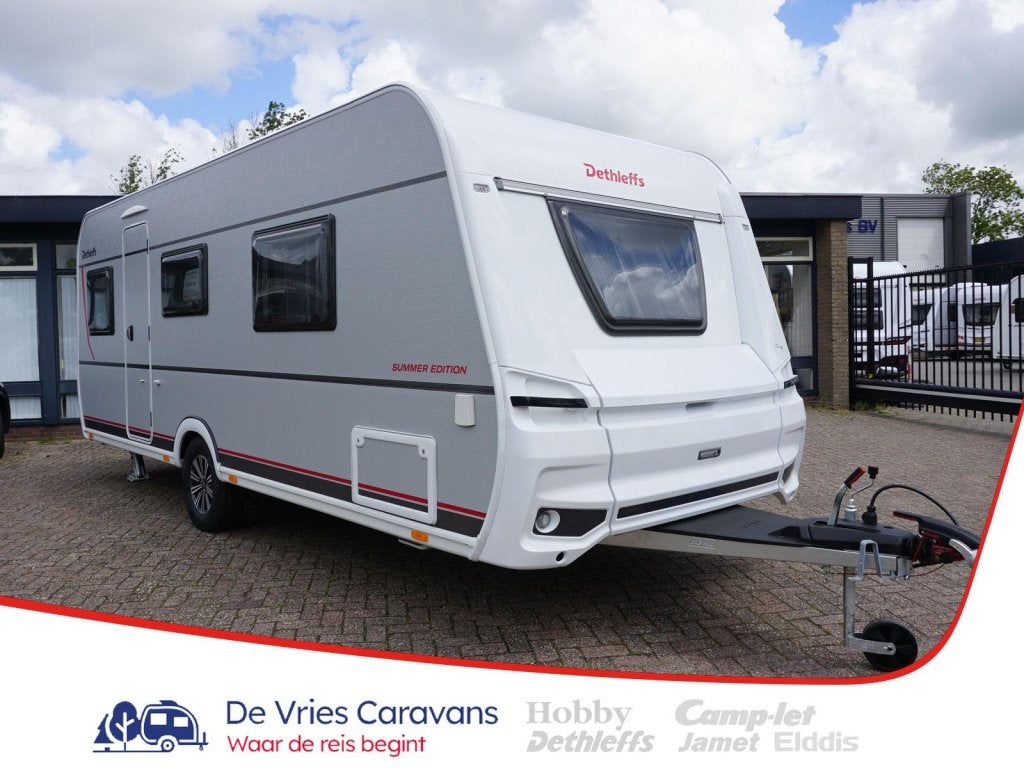 Dethleffs Summer Edition Queensbed,voorraam,vloerv, Caravans en Kamperen, Caravans, Rondzit, Schokbreker, Bedrijf, Overige typen
