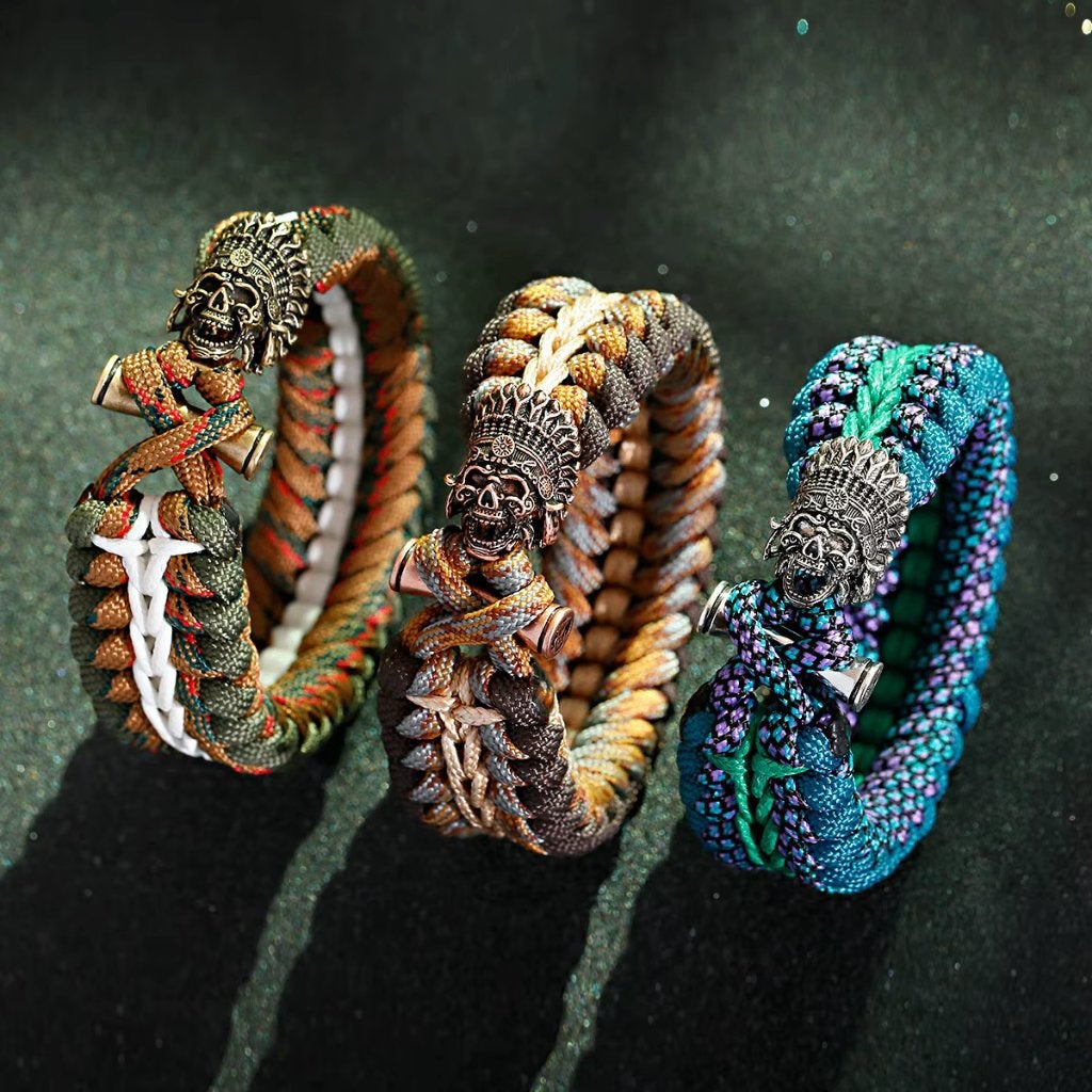 Indianen Doodskop Paracord Armband, Verzenden, Nieuw, Overige kleuren, Overige materialen