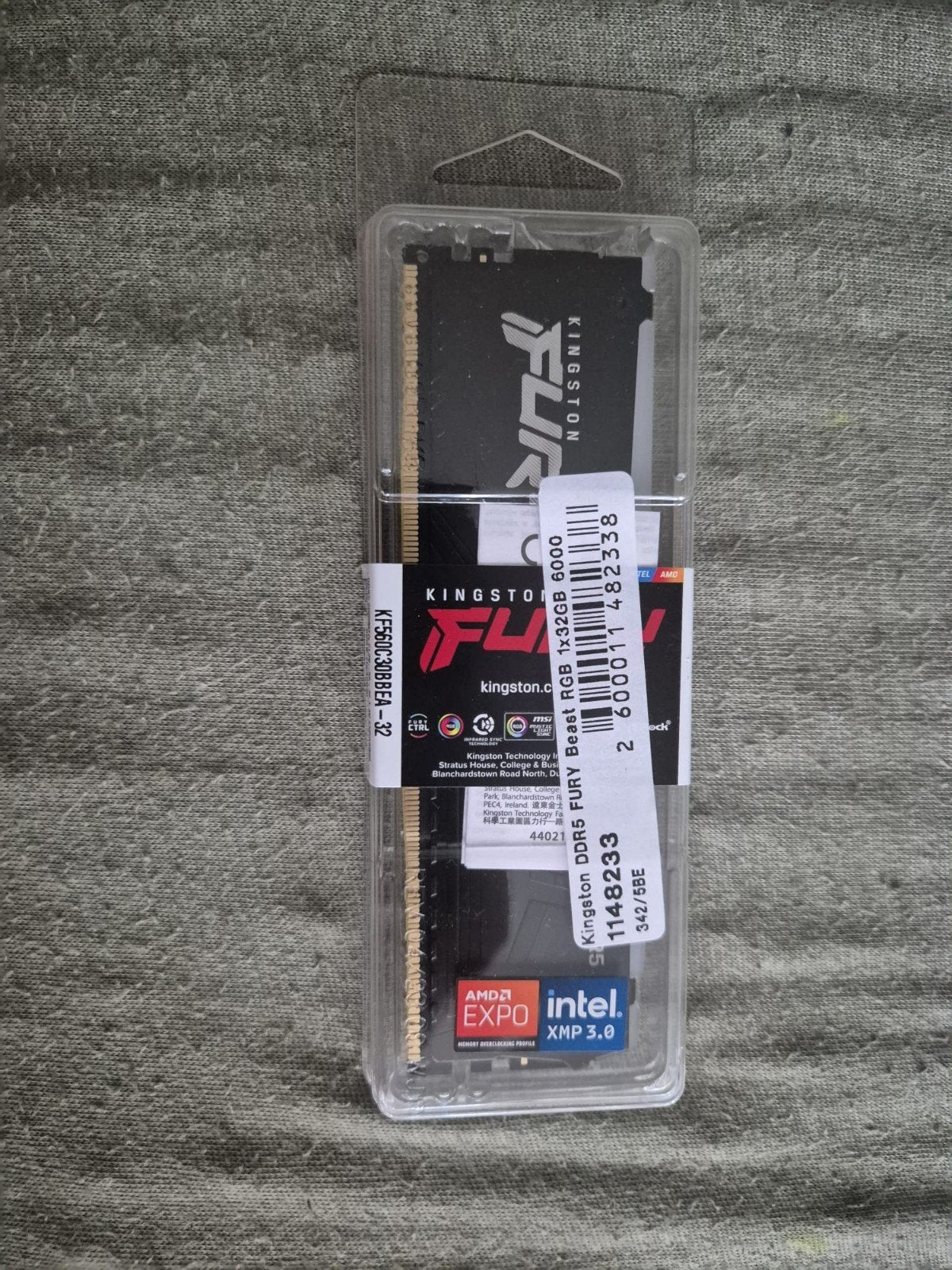 Kingston Fury DDR5 RAM 1x32GB 6000MHz, Computers en Software, RAM geheugen, 32 GB, Nieuw, Ophalen of Verzenden, Desktop