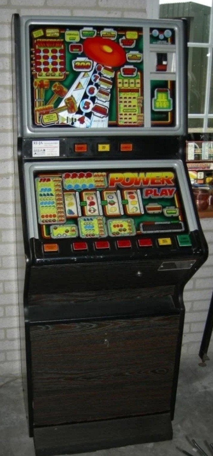 Vintage guldens gokkast - Power Play, Gulden, Ophalen of Verzenden, Gebruikt
