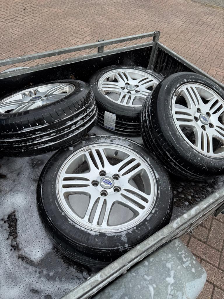 Velgen met zomerbanden voor Volvo V70 - 205/55/16, Ophalen, Gebruikt, 16 inch, Banden en Velgen