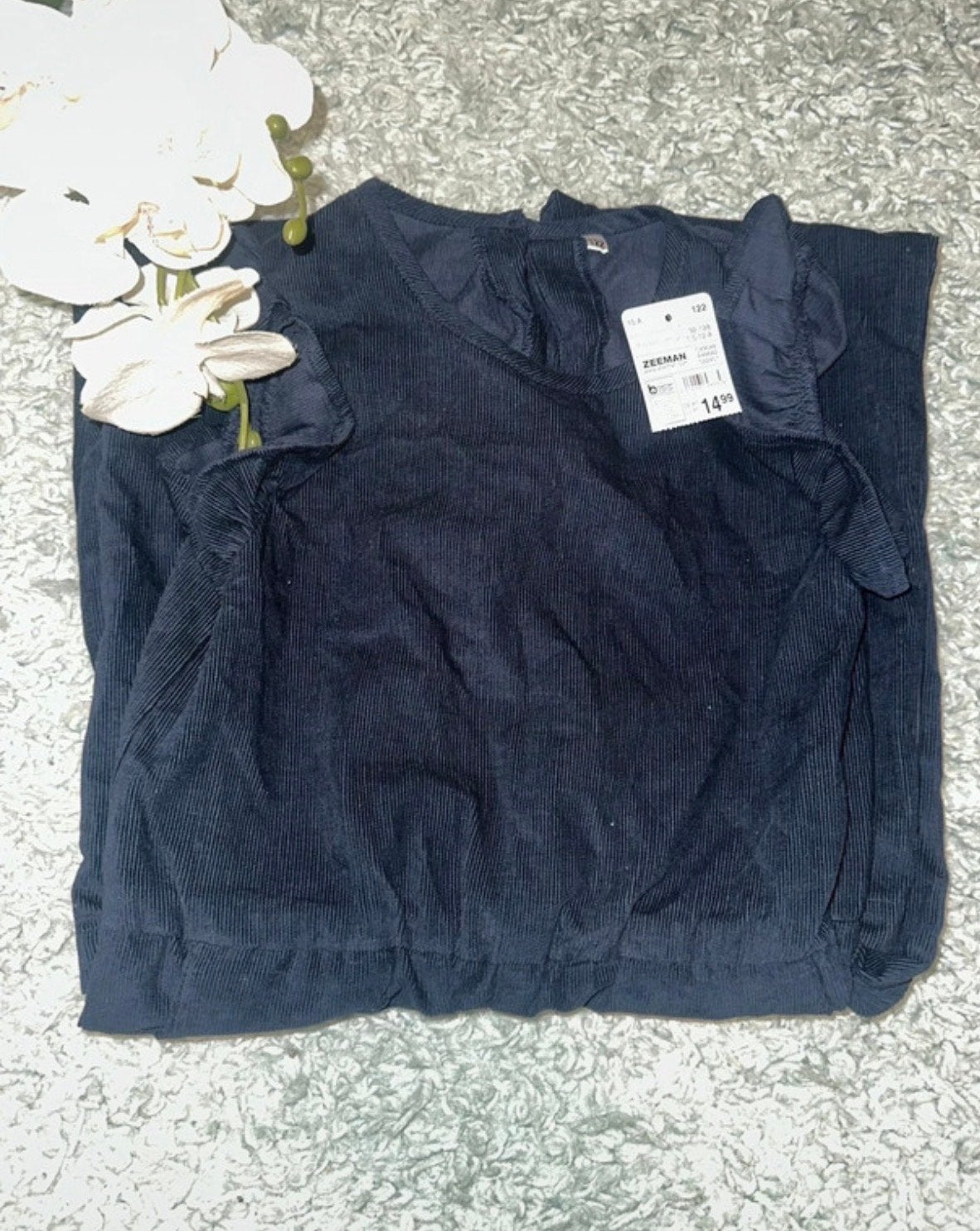 NIEUW, marineblauwe soft corduroy jumpsuit van Zeeman, 122, Ophalen of Verzenden, Nieuw, Meisje, Overige typen