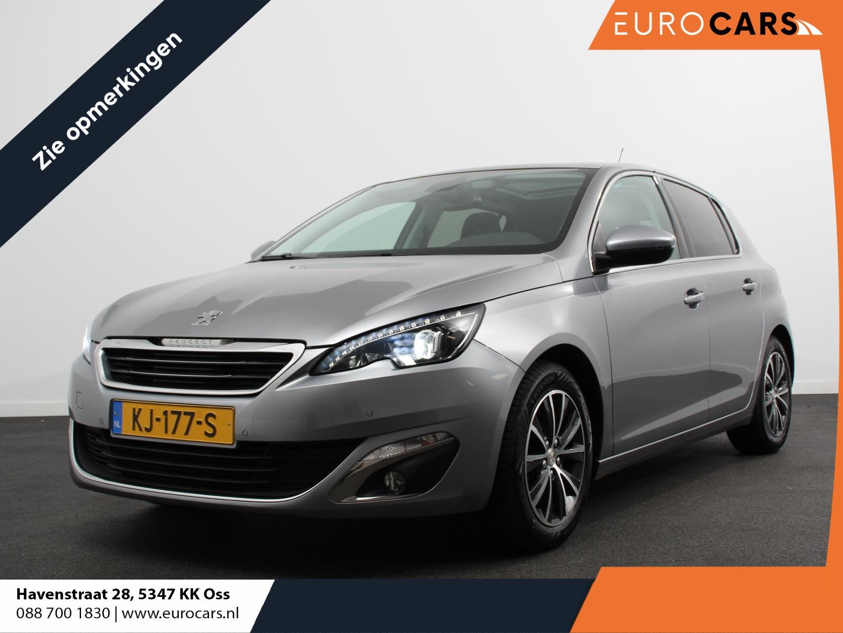 Peugeot 308 1.2 PureTech Blue Lease Premium Lees opmerkingen, Auto diversen, Handgeschakeld, Zilver of Grijs, Benzine, Peugeot