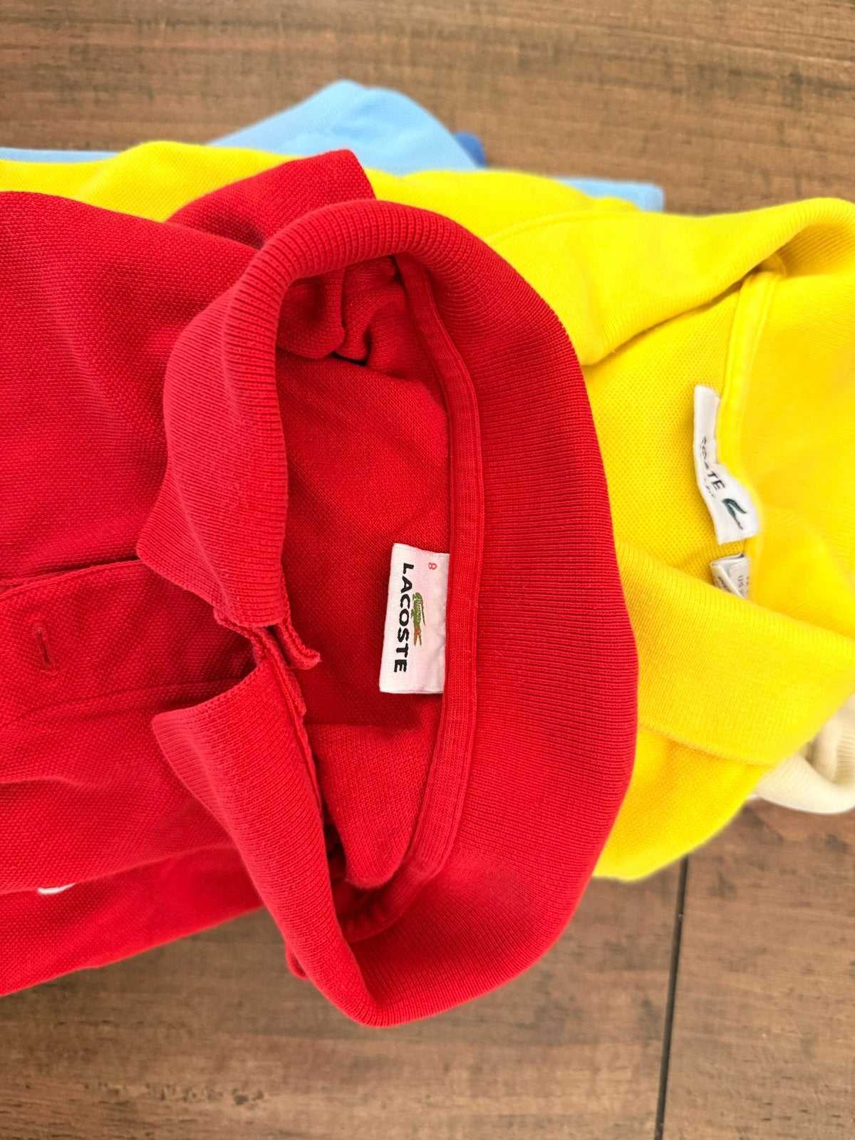 8 originele Lacoste polo's / poloshirts maat 8 (valt als XXL, Ophalen of Verzenden, Gedragen, Maat 56/58 (XL), Overige kleuren