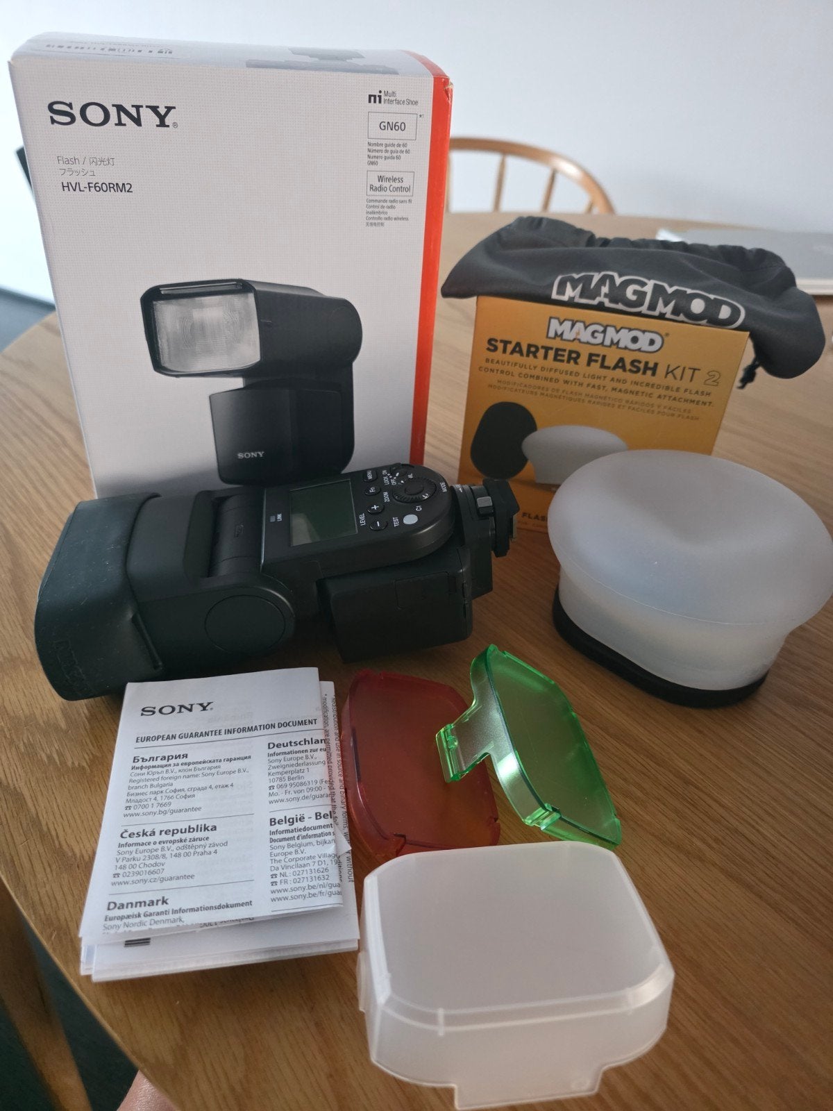 Sony HVL-F60RM2 flitser + Magmod starter Flash kit 2, Ophalen, Externe flitser, Zo goed als nieuw, Sony