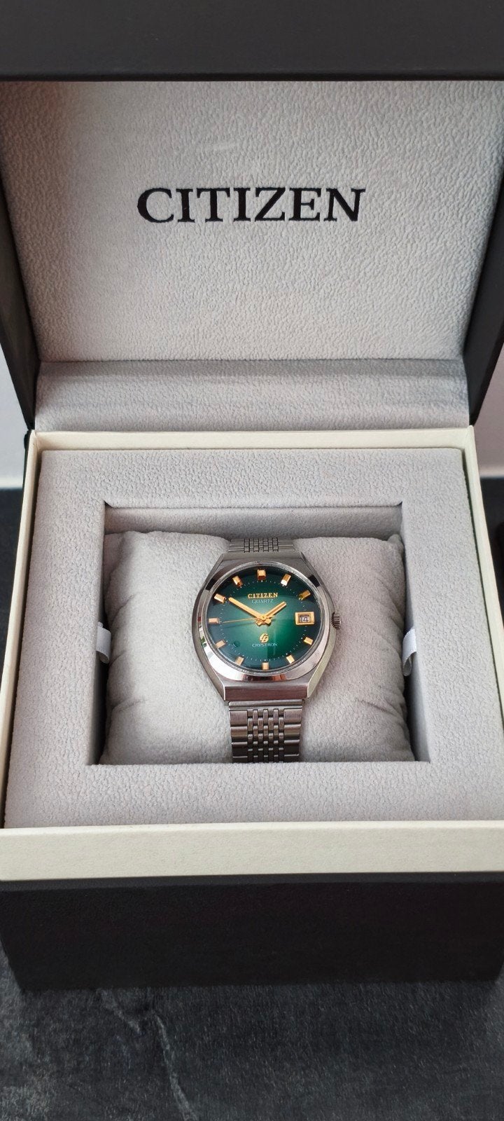 Citizen Quartz Crystron uit 1975 - Vintage Polshorloge, Staal, Met bandje, Polshorloge, Citizen