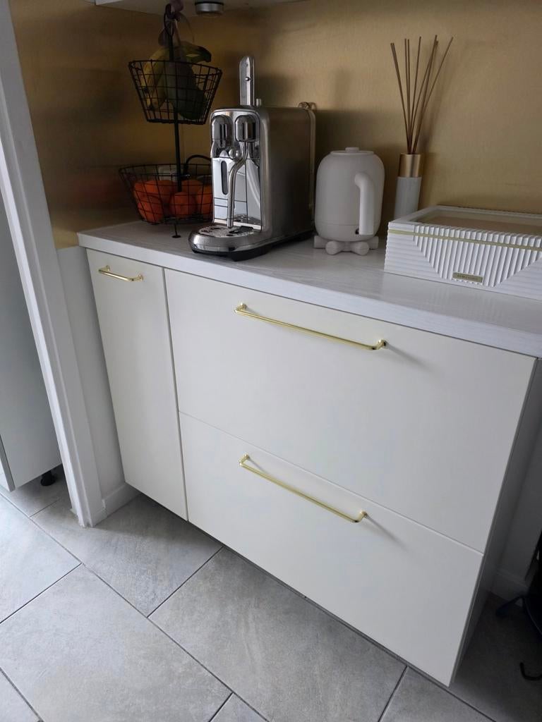 Ikea Keukenfronten+handgrepen goud, Ophalen, Wit, Overige typen, Zo goed als nieuw