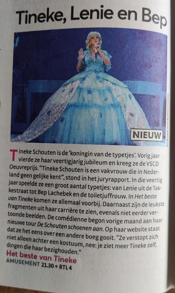 Tineke Schouten koningin vd typetjeskel Knipsel uit 2023, Verzamelen, Tijdschriften, Kranten en Knipsels, Ophalen of Verzenden