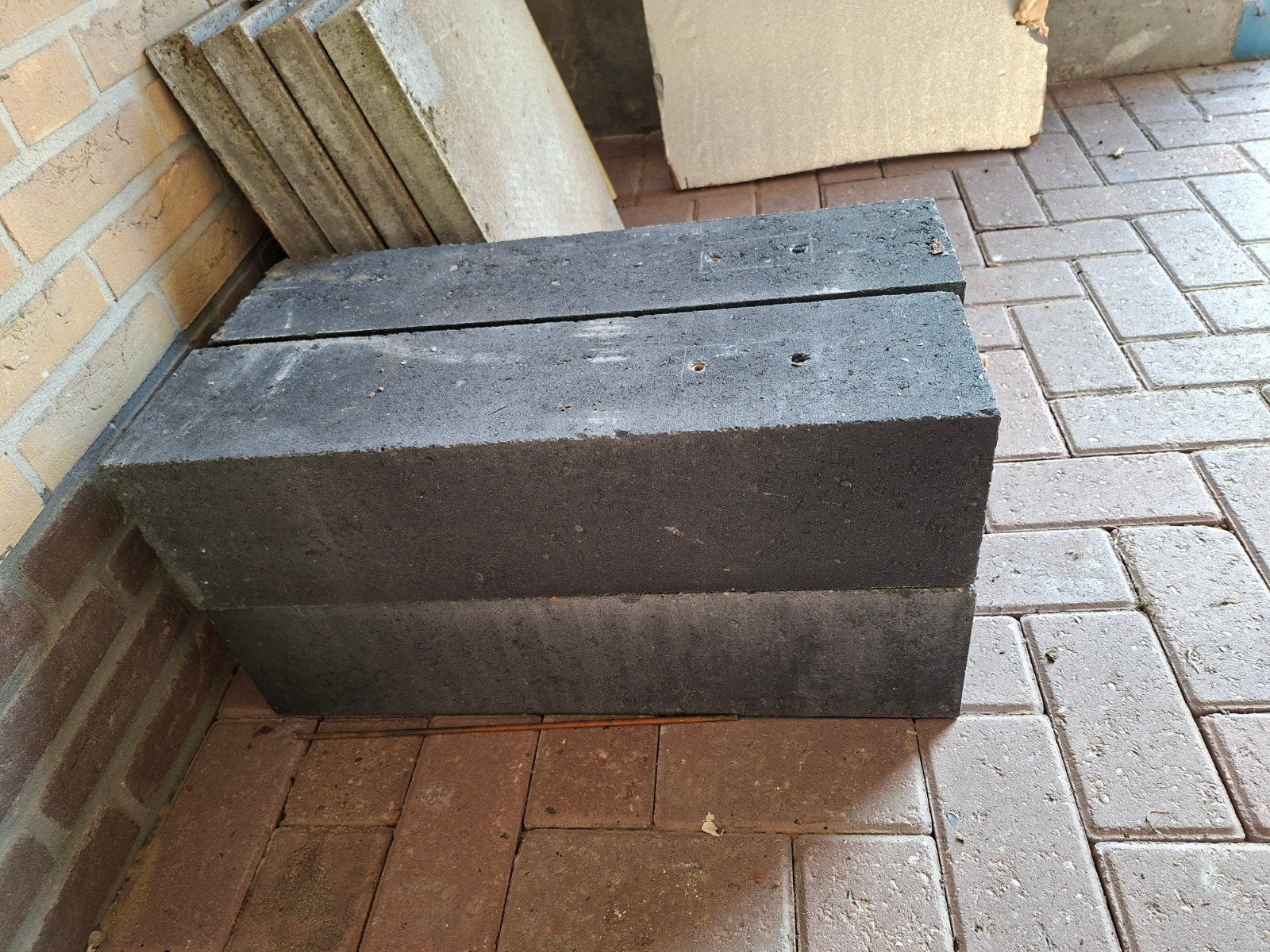 Betonblokken en betontegels, Tuin en Terras, Tegels en Klinkers, Ophalen, Gebruikt, Beton, Terrastegels