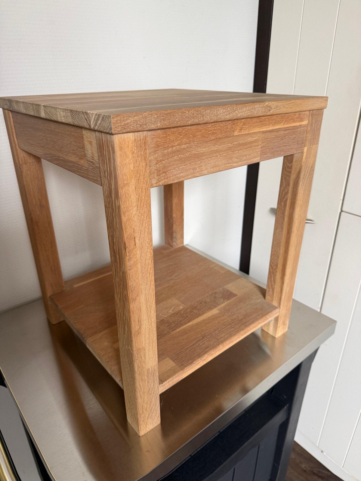 Woood bijzettafel 39x39x47 cm, Minder dan 55 cm, Gebruikt, Vierkant, Hout