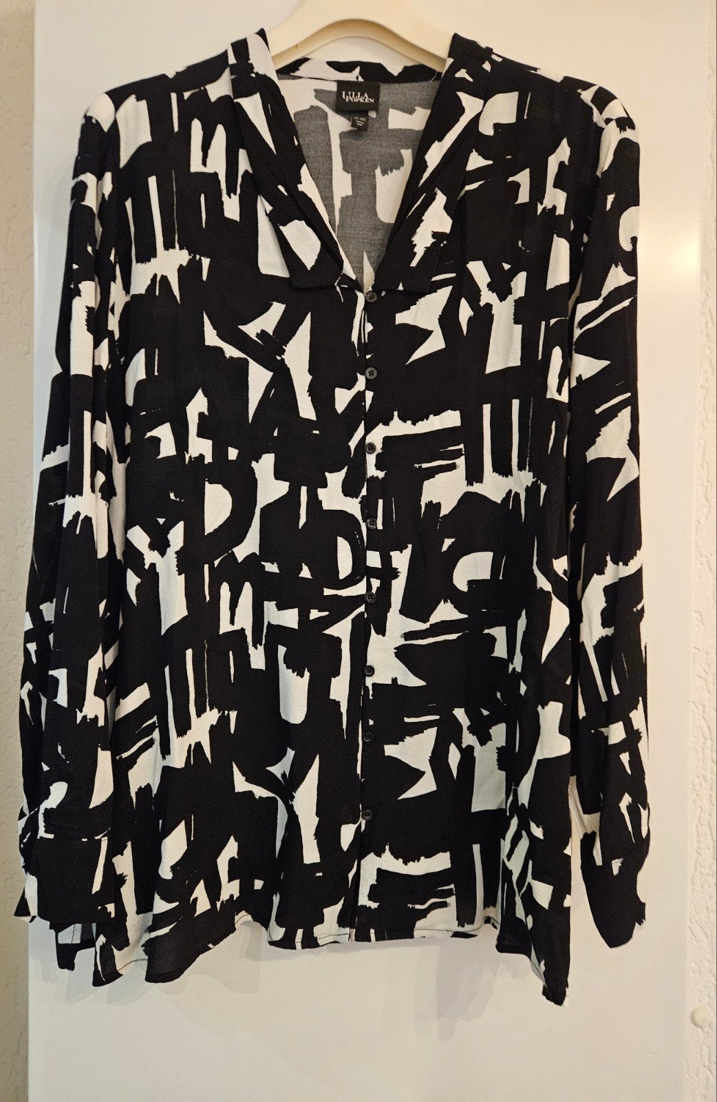 Ulla Popken Blouse Zwart/Wit Maat 50/52, Zwart, Maat 46/48 (XL) of groter, Ulla Popken, Ophalen of Verzenden