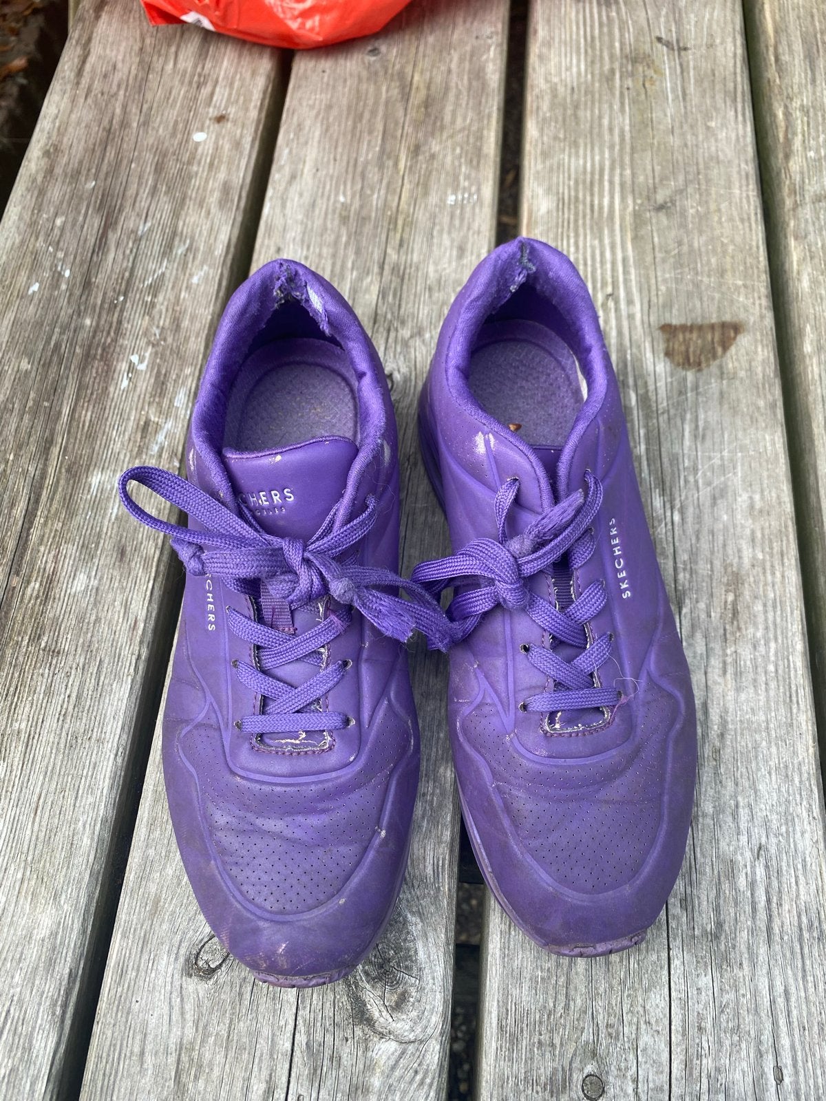 Paarse Skechers met demping - Maat 37.5 (Gebruikt), Ophalen, Gedragen, Overige kleuren, Sneakers of Gympen