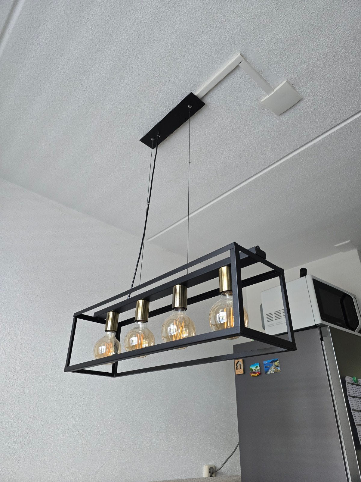 Moderne hanglamp - Zwart metaal, Ophalen, Gebruikt, E27 (groot), Modern industrieel