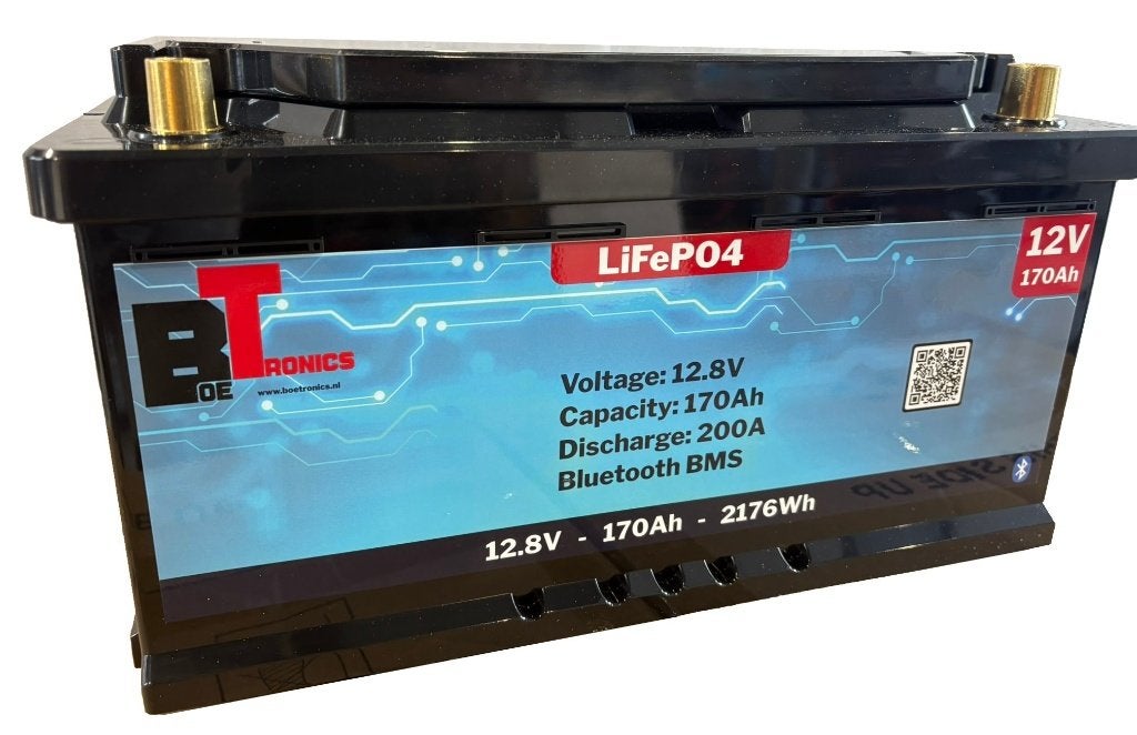 170Ah LiFePO4 (DIN) huishoudaccu met bluetooth, Info@boetronics.nl, Boetronics, Nieuw, Ophalen of Verzenden
