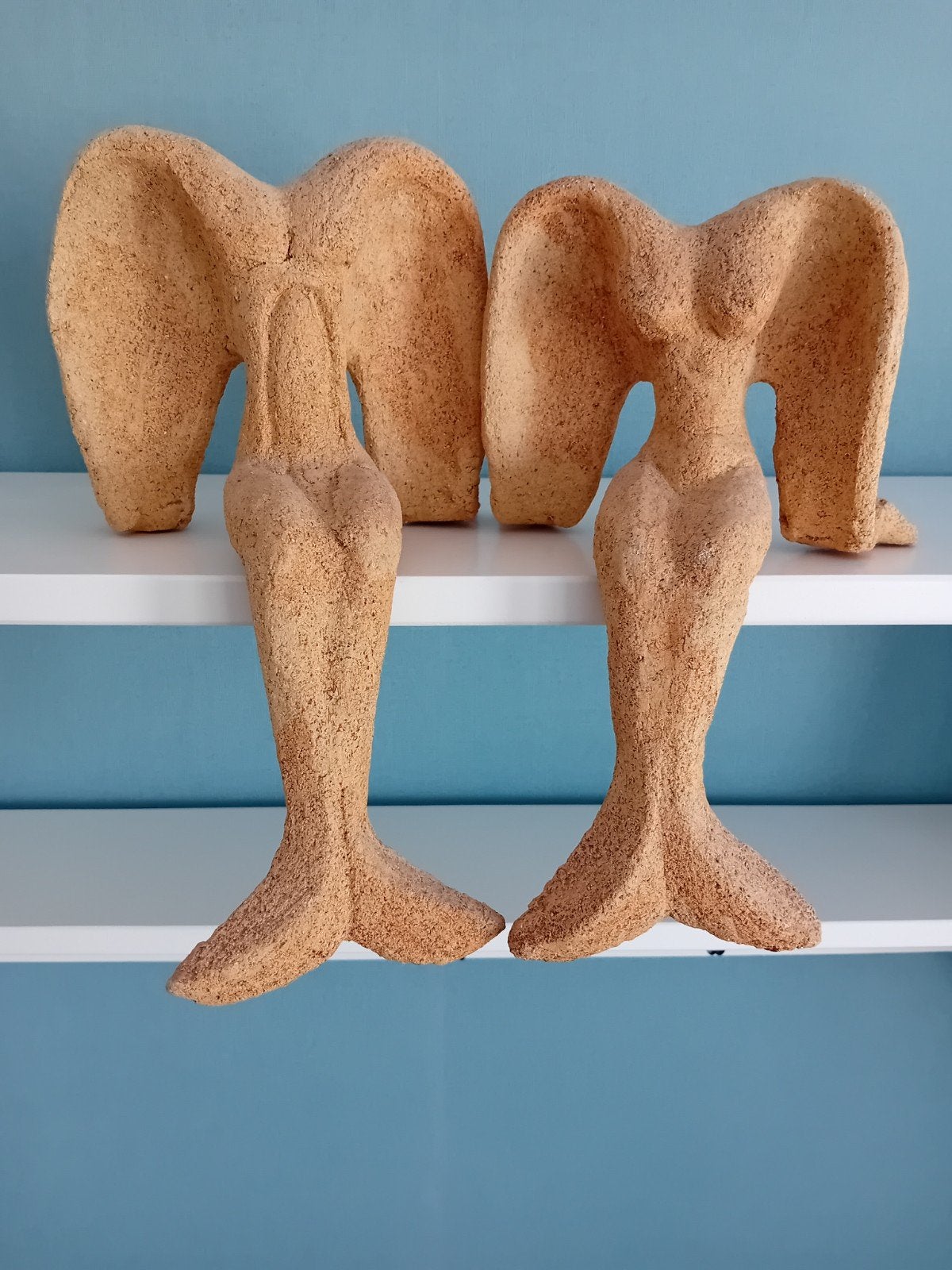 Zeemeermin beeldenset Grieks handgemaakt, Antiek en Kunst, Ophalen
