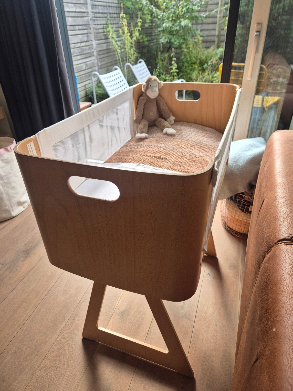 Bednest co-sleeper Naturel (beukenhout) + zgan matras, Ophalen, Gebruikt, Wieg
