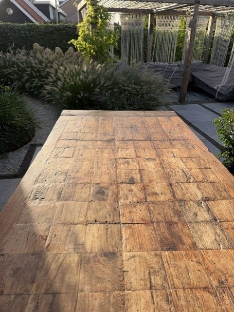 Echte eyecatcher: grote, antieke  en karakteristieke tafel, Ophalen, Gebruikt, 100 tot 150 cm, Eikenhout