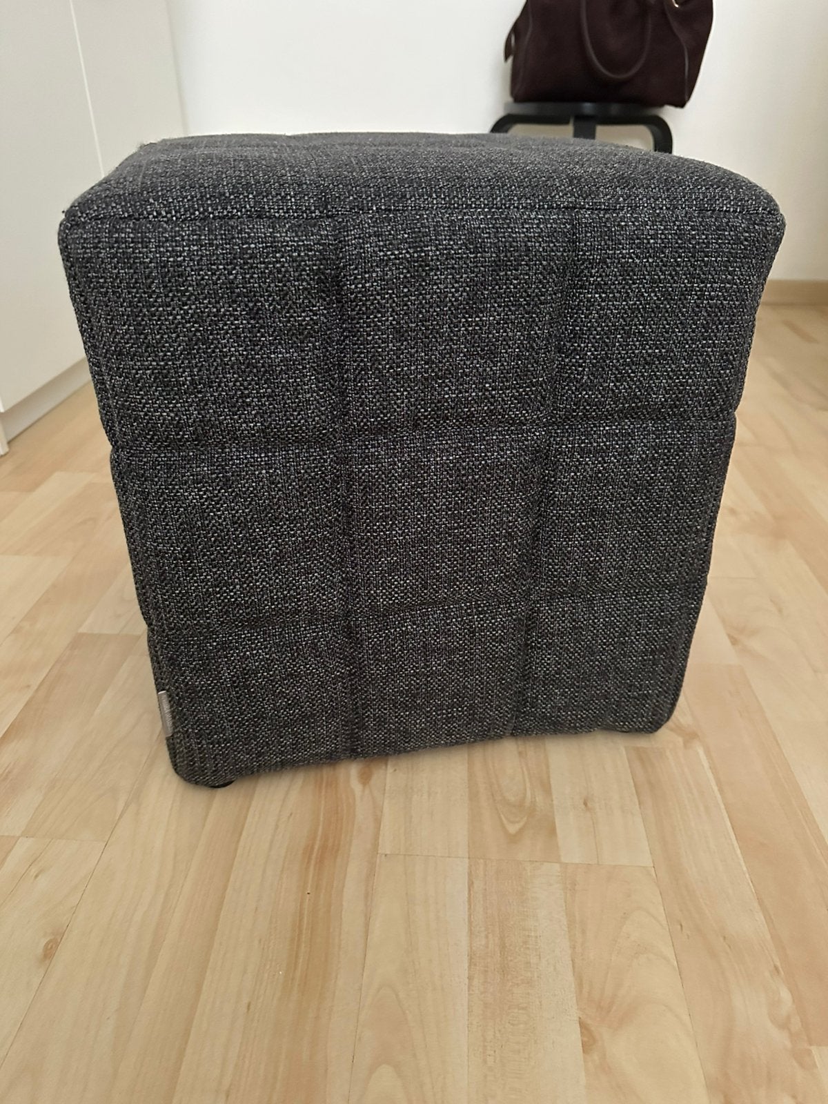 Poef antraciet riviera maison thames, Ophalen, Minder dan 50 cm, Vierkant, Nieuw
