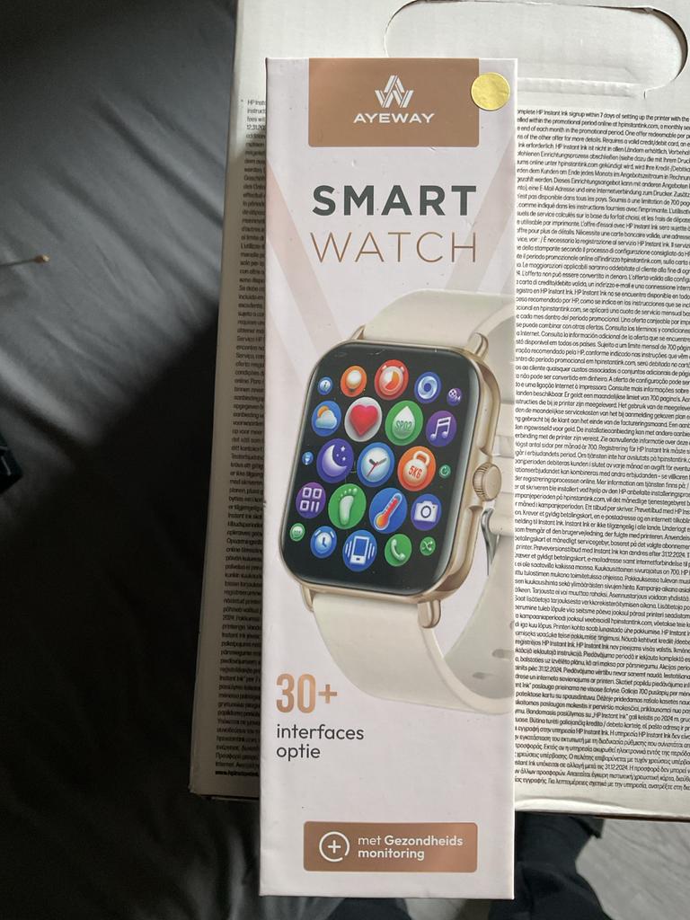 Ayeway Smartwatch met Hartslagmeter en Slaapmonitor, Wit, Nieuw, Ophalen of Verzenden, Waterdicht